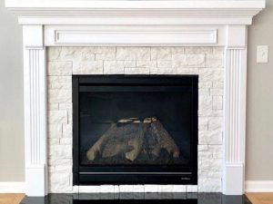 1008S Fireplace Mantle surround primed w/ picture frame on header, custom to fit