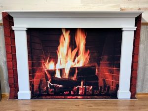 1018 Fireplace Mantel surround custom built to fit. Primed White