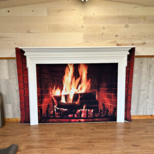 1029 Fireplace Mantle Surround primed white, custom built to fit