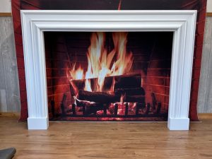 1015 Fireplace Mantle Surround primed. Custom Built to fit