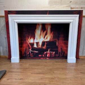 1015 Fireplace Mantle Surround primed. Custom Built to fit