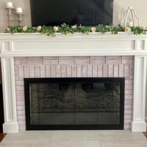 1003 Fireplace Mantel Primed with foot. Built to fit